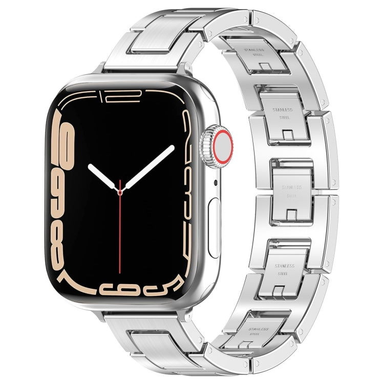 For Apple Watch Series 5 40mm H Slim Stainless Steel Watch Band(Silver) - Watch Bands by PMC TechLife | Online Shopping South Africa | PMC TechLife