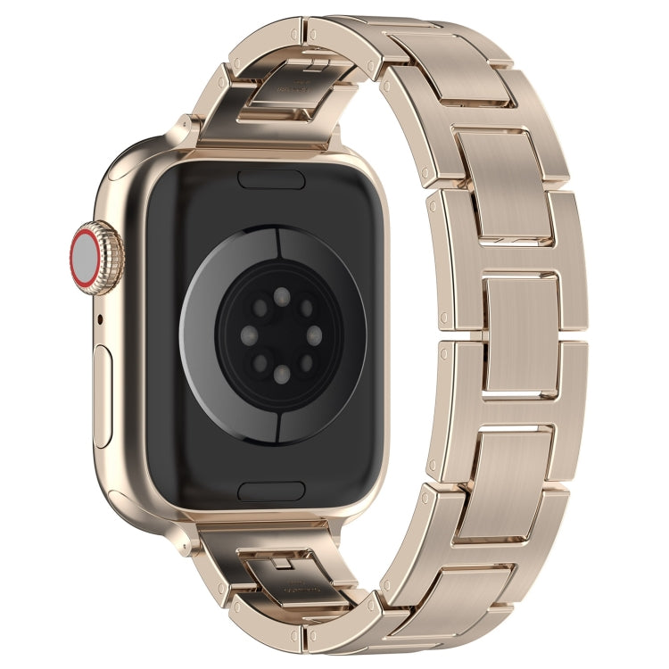 For Apple Watch Series 3 42mm H Slim Stainless Steel Watch Band(Starlight) - Watch Bands by PMC TechLife | Online Shopping South Africa | PMC TechLife
