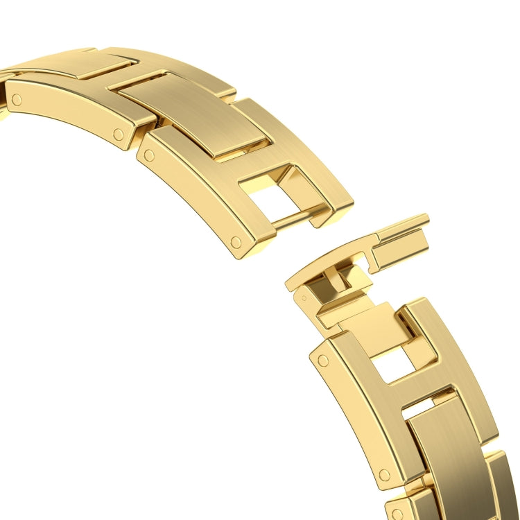 For Apple Watch SE 2022 44mm H Slim Stainless Steel Watch Band(Rose Gold) - Watch Bands by PMC TechLife | Online Shopping South Africa | PMC TechLife