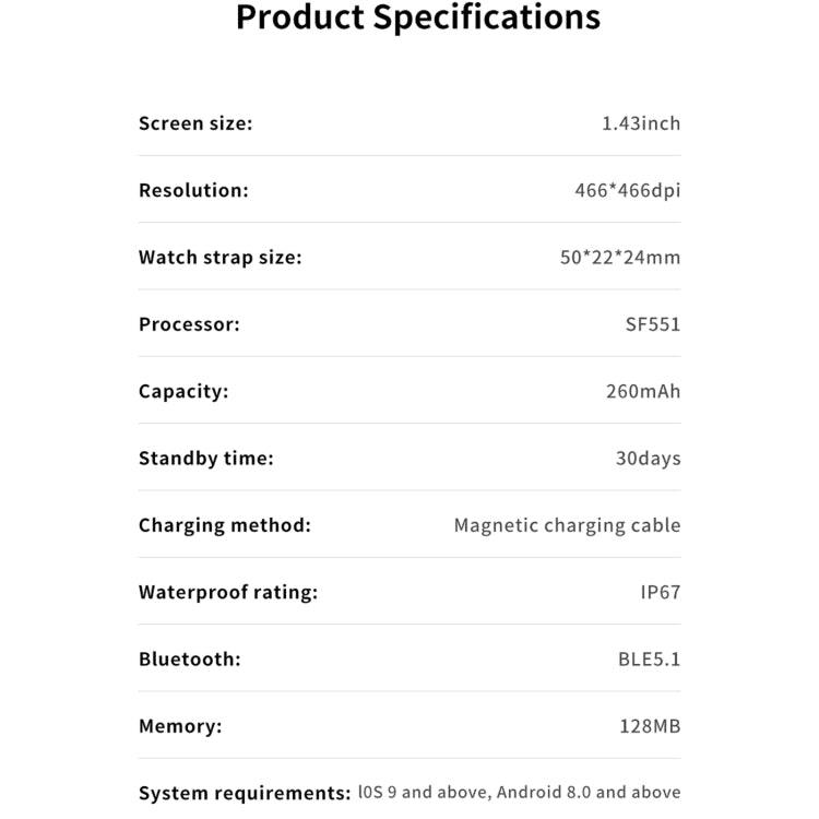 J45 1.43 inch BT5.1 Smart Sport Watch, Support Sleep / Heart Rate / Blood Oxygen / Blood Pressure Health Monitor(Black) - free shipping - PMC TechLife - Order now!