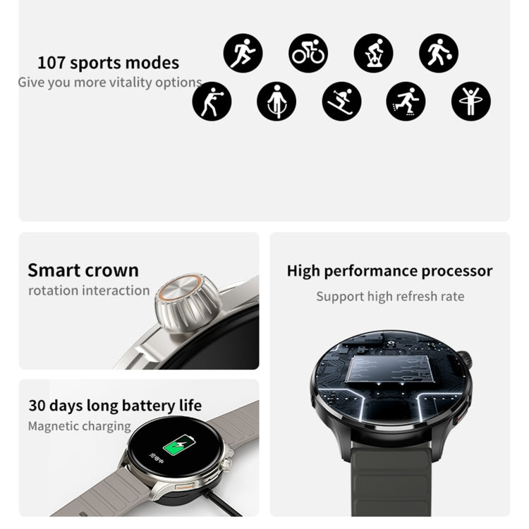 J45 1.43 inch BT5.1 Smart Sport Watch, Support Sleep / Heart Rate / Blood Oxygen / Blood Pressure Health Monitor(Grey) - Smart Watches by PMC TechLife | Online Shopping South Africa | PMC TechLife