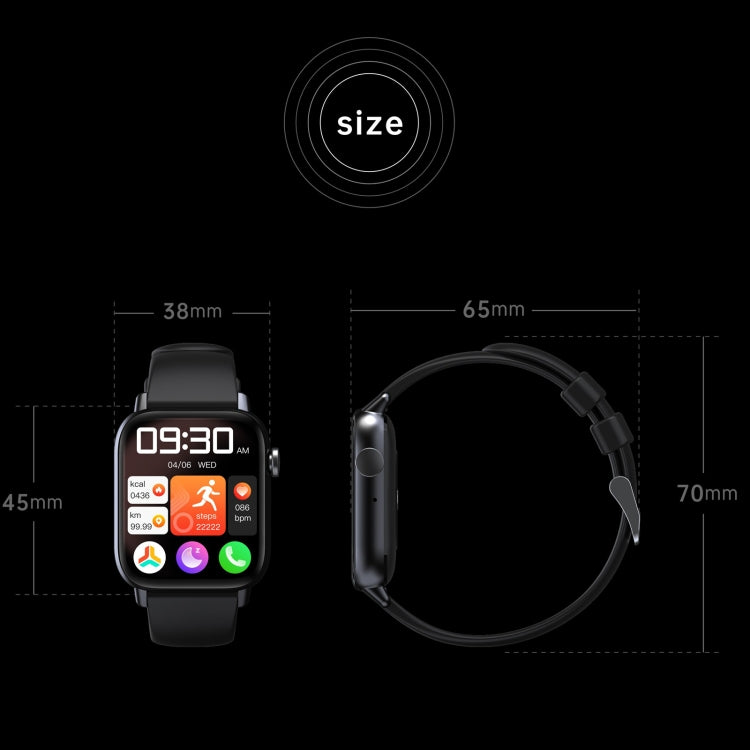 QS08 PRO 1.83 inch BT5.2 Smart Sport Watch, Support Sleep / Heart Rate / Blood Oxygen / Temperature / Blood Pressure Health Monitor(Black+Grey) - free shipping - PMC TechLife - Order now!