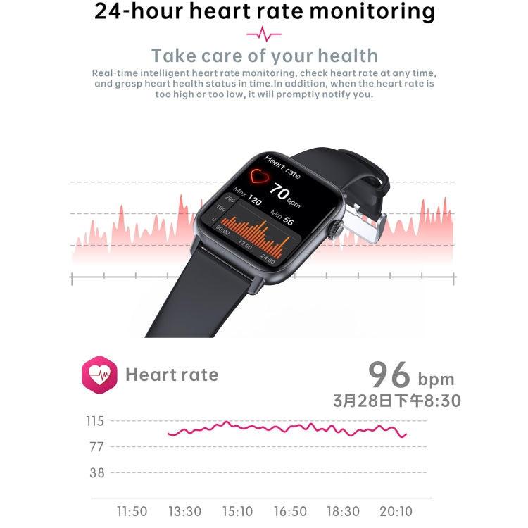QS08 PRO 1.83 inch BT5.2 Smart Sport Watch, Support Sleep / Heart Rate / Blood Oxygen / Temperature / Blood Pressure Health Monitor(Black+Grey) - free shipping - PMC TechLife - Order now!