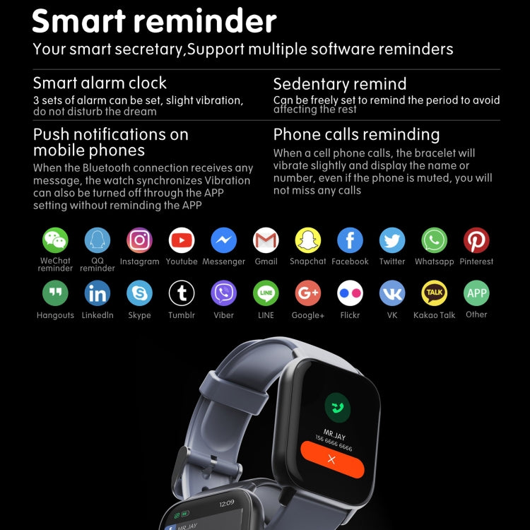 QS16 Pro 1.83 inch BT5.0 Smart Sport Watch, Support Bluetooth Call / Sleep / Blood Oxygen / Temperature / Heart Rate / Blood Pressure Health Monitor(Grey) - Smart Watches by PMC TechLife | Online Shopping South Africa | PMC TechLife