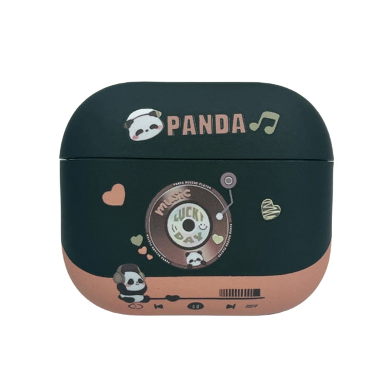 For AirPods 3 Panda Records Pattern Earbuds Box Frosted TPU Case(Black) - free shipping - PMC Jewellery - Order now!