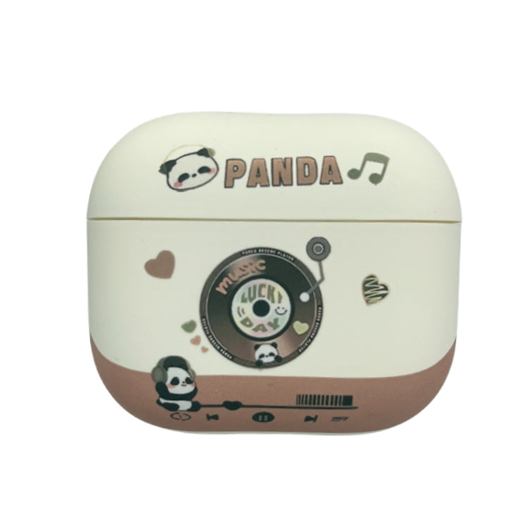 For AirPods 3 Panda Records Pattern Earbuds Box Frosted TPU Case(White) - For AirPods 3 by PMC Jewellery | Online Shopping South Africa | PMC Jewellery | Buy Now Pay Later Mobicred