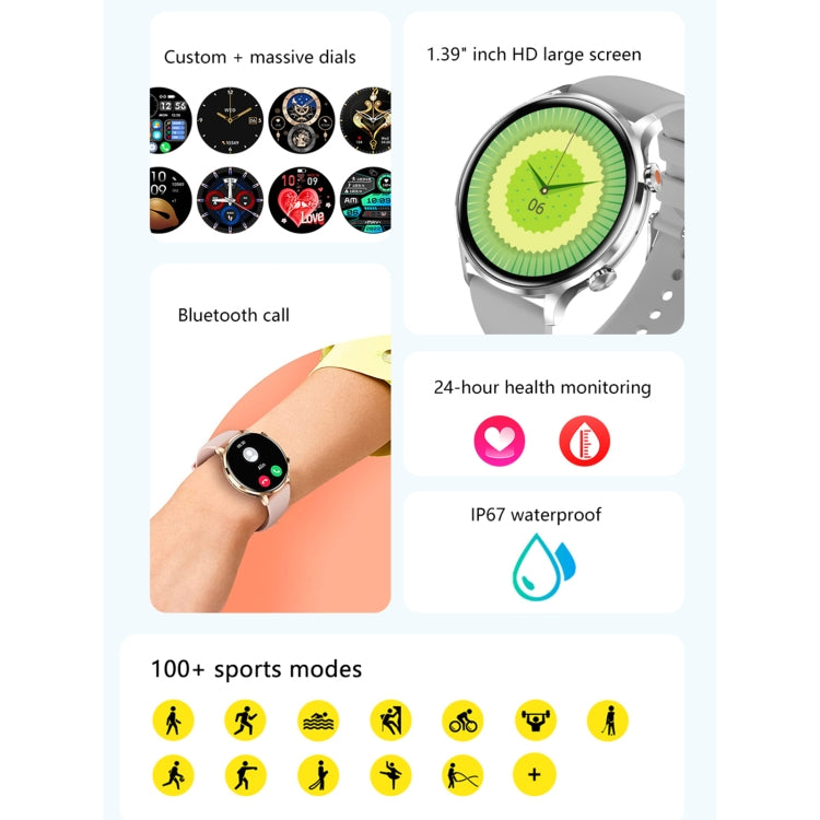 QS40 1.39 inch BT5.2 Smart Sport Watch, Support Bluetooth Call / Sleep / Blood Oxygen / Temperature / Heart Rate / Blood Pressure Health Monitor(Orange) - Smart Watches by PMC TechLife | Online Shopping South Africa | PMC TechLife