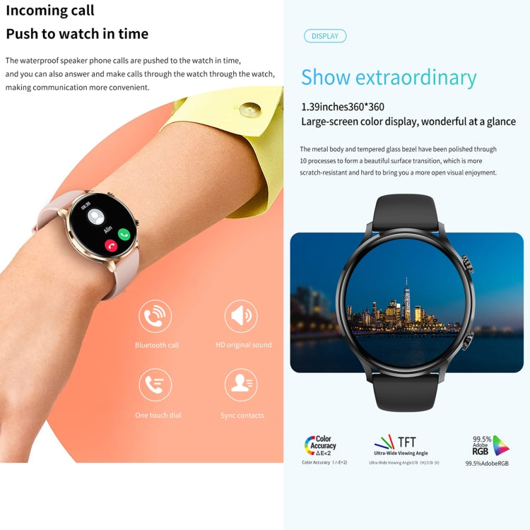 QS40 1.39 inch BT5.2 Smart Sport Watch, Support Bluetooth Call / Sleep / Blood Oxygen / Temperature / Heart Rate / Blood Pressure Health Monitor(Orange) - Smart Watches by PMC TechLife | Online Shopping South Africa | PMC TechLife