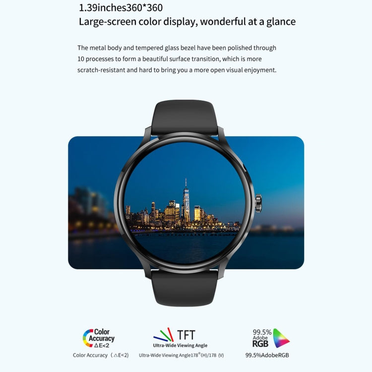 QS80 1.39 inch BT5.2 Smart Sport Watch, Support Bluetooth Call / Sleep / Blood Oxygen / Temperature / Heart Rate / Blood Pressure Health Monitor(Black) - Smart Watches by PMC TechLife | Online Shopping South Africa | PMC TechLife