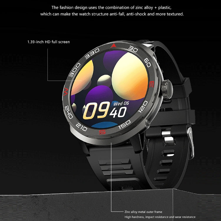 QS90 1.39 inch BT5.0 Smart Sport Watch, Support Bluetooth Call / Sleep / Blood Oxygen / Temperature / Heart Rate / Blood Pressure Health Monitor / Water Reminder(Black) - Smart Watches by PMC TechLife | Online Shopping South Africa | PMC TechLife