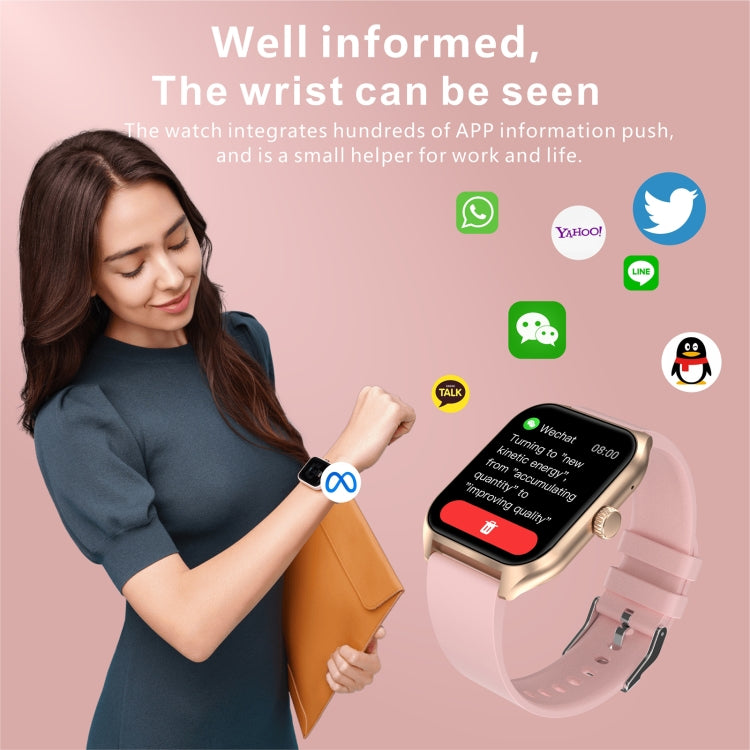 Qx5 1.96 inch BT5.2 Smart Sport Watch, Support Bluetooth Call / Sleep / Blood Oxygen / Temperature / Heart Rate / Blood Pressure Health Monitor(Pink) - Smart Watches by PMC TechLife | Online Shopping South Africa | PMC TechLife | Buy Now Pay Later Mobicred