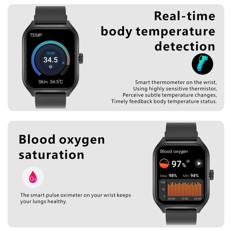 Qx5 1.96 inch BT5.2 Smart Sport Watch, Support Bluetooth Call / Sleep / Blood Oxygen / Temperature / Heart Rate / Blood Pressure Health Monitor(Pink) - Smart Watches by PMC TechLife | Online Shopping South Africa | PMC TechLife | Buy Now Pay Later Mobicred