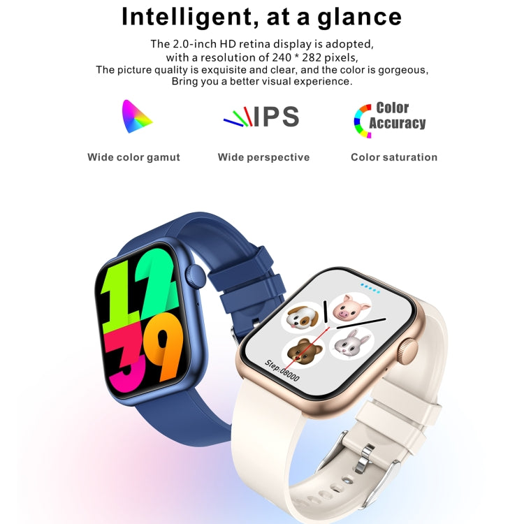 QX7 Pro 2.0 inch BT5.2 Smart Sport Watch, Support Bluetooth Call / Sleep / Blood Sugar / Blood Oxygen / Temperature / Heart Rate / Blood Pressure Health Monitor(Beige) - Smart Watches by PMC TechLife | Online Shopping South Africa | PMC TechLife