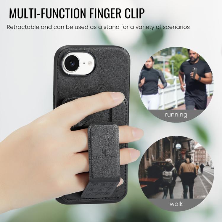 For iPhone 16e Fierre Shann Oil Wax Cow Leather Card Holder Back Phone Case(Black) - free shipping - PMc TechLife - Order now!