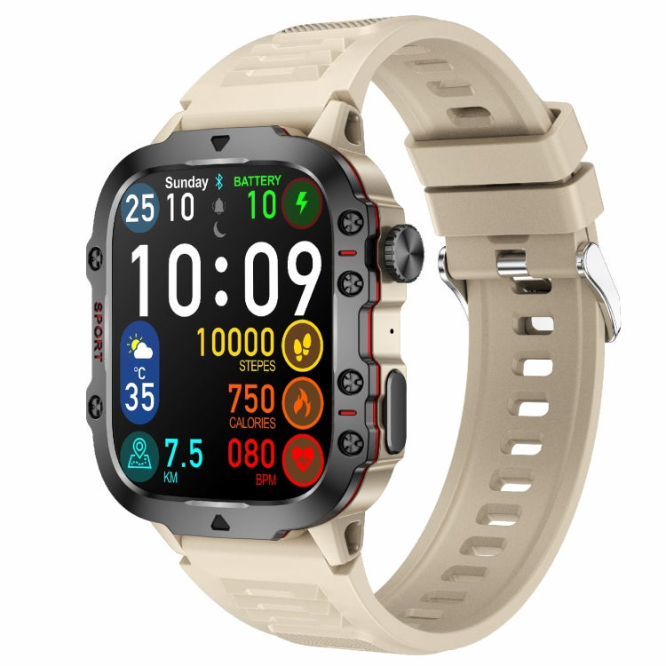 QX11 1.96 inch BT5.2 Smart Sport Watch, Support Bluetooth Call / Sleep / Blood Oxygen / Heart Rate / Blood Pressure Health Monitor(Beige) - Smart Watches by PMC TechLife | Online Shopping South Africa | PMC TechLife