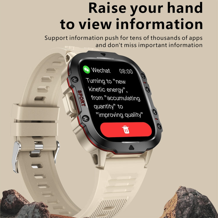 QX11 1.96 inch BT5.2 Smart Sport Watch, Support Bluetooth Call / Sleep / Blood Oxygen / Heart Rate / Blood Pressure Health Monitor(Beige) - Smart Watches by PMC TechLife | Online Shopping South Africa | PMC TechLife