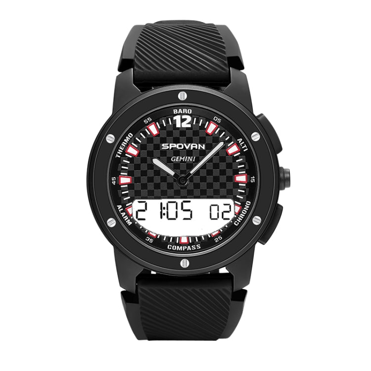 SPOVAN Gemini Outdoor Mountaineering Altitude Barometric Water-resistant Sports Watch(Black White) - Smart Watches by SPOVAN | Online Shopping South Africa | PMC TechLife | Buy Now Pay Later Mobicred