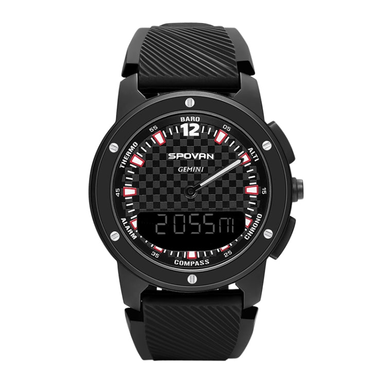 SPOVAN Gemini Outdoor Mountaineering Altitude Barometric Waterproof Sports Watch(Black) - free shipping - PMC TechLife - Order now!