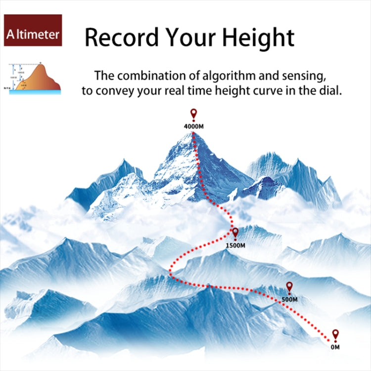 SPOVAN Gemini Outdoor Mountaineering Altitude Barometric Waterproof Sports Watch(Black) - free shipping - PMC TechLife - Order now!