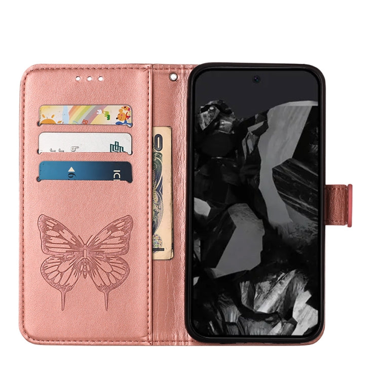 For Google Pixel 9 Pro Embossed Butterfly Leather Phone Case(Rose Gold) - Google Cases by PMC TechLife | Online Shopping South Africa | PMC TechLife | Buy Now Pay Later Mobicred