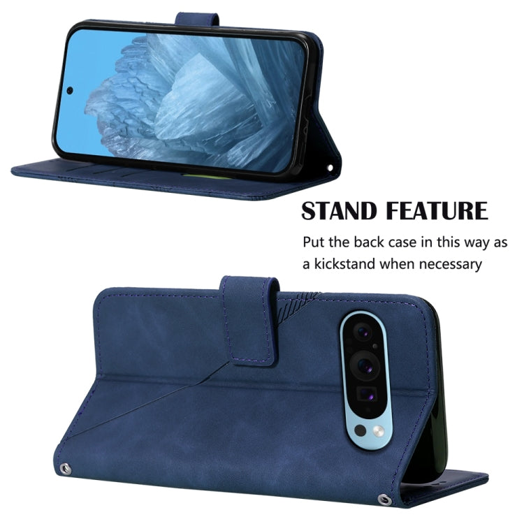 For Google Pixel 9 Crossbody 3D Embossed Flip Leather Phone Case(Blue) - Google Cases by PMC TechLife | Online Shopping South Africa | PMC TechLife | Buy Now Pay Later Mobicred