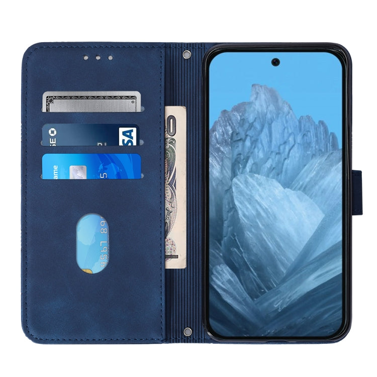 For Google Pixel 9 Crossbody 3D Embossed Flip Leather Phone Case(Blue) - Google Cases by PMC TechLife | Online Shopping South Africa | PMC TechLife | Buy Now Pay Later Mobicred