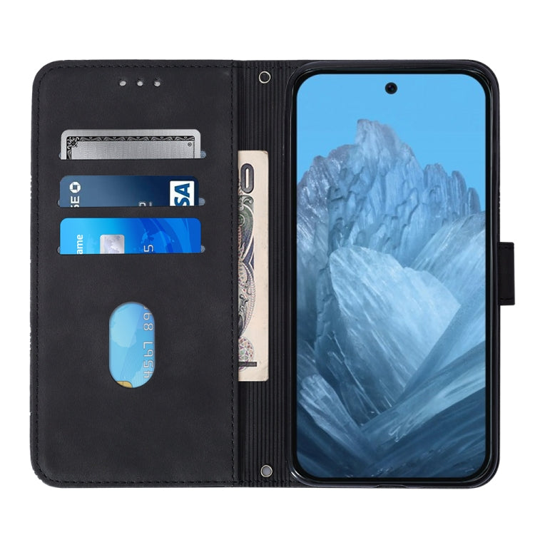For Google Pixel 9 Crossbody 3D Embossed Flip Leather Phone Case(Black) - Google Cases by PMC TechLife | Online Shopping South Africa | PMC TechLife | Buy Now Pay Later Mobicred
