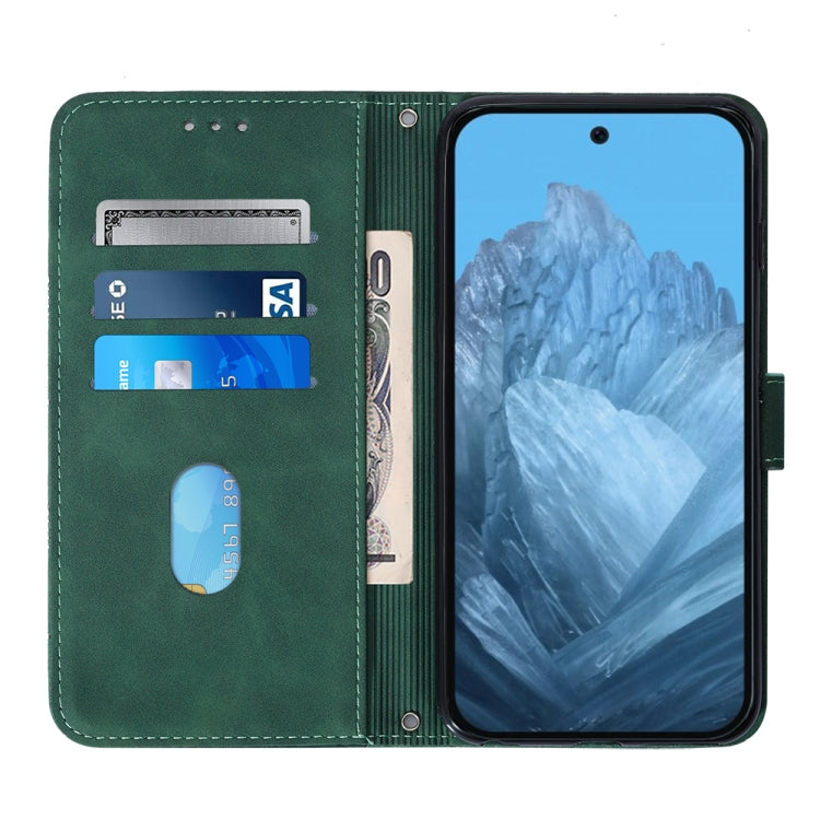 For Google Pixel 9 Crossbody 3D Embossed Flip Leather Phone Case(Dark Green) - Google Cases by PMC TechLife | Online Shopping South Africa | PMC TechLife | Buy Now Pay Later Mobicred