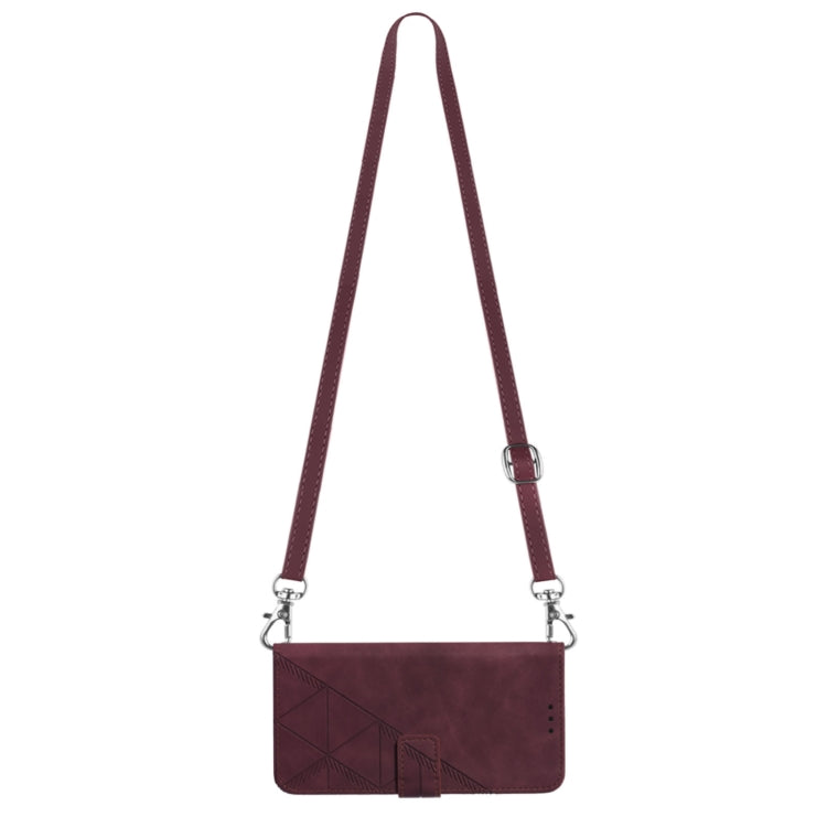 For Google Pixel 9 Crossbody 3D Embossed Flip Leather Phone Case(Wine Red) - Google Cases by PMC TechLife | Online Shopping South Africa | PMC TechLife | Buy Now Pay Later Mobicred