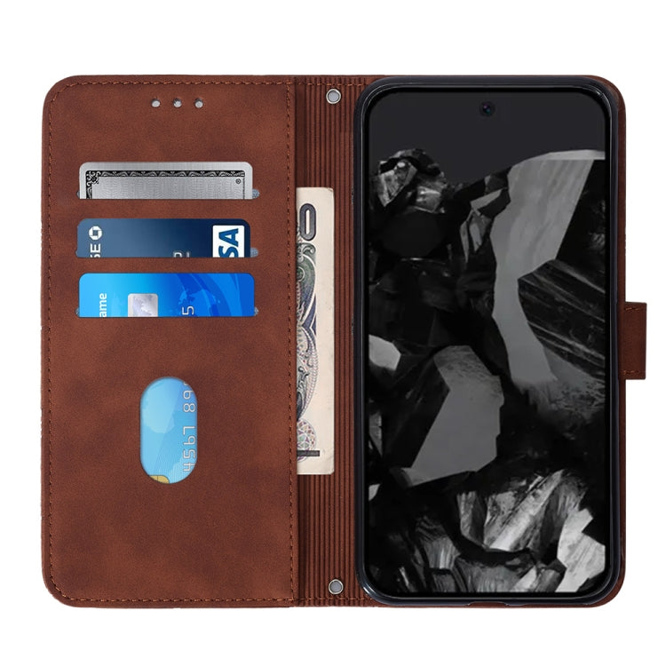 For Google Pixel 9 Pro Crossbody 3D Embossed Flip Leather Phone Case(Brown) - Google Cases by PMC TechLife | Online Shopping South Africa | PMC TechLife | Buy Now Pay Later Mobicred