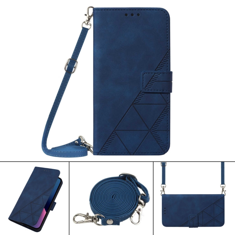 For Google Pixel 9 Pro Crossbody 3D Embossed Flip Leather Phone Case(Blue) - Google Cases by PMC TechLife | Online Shopping South Africa | PMC TechLife | Buy Now Pay Later Mobicred