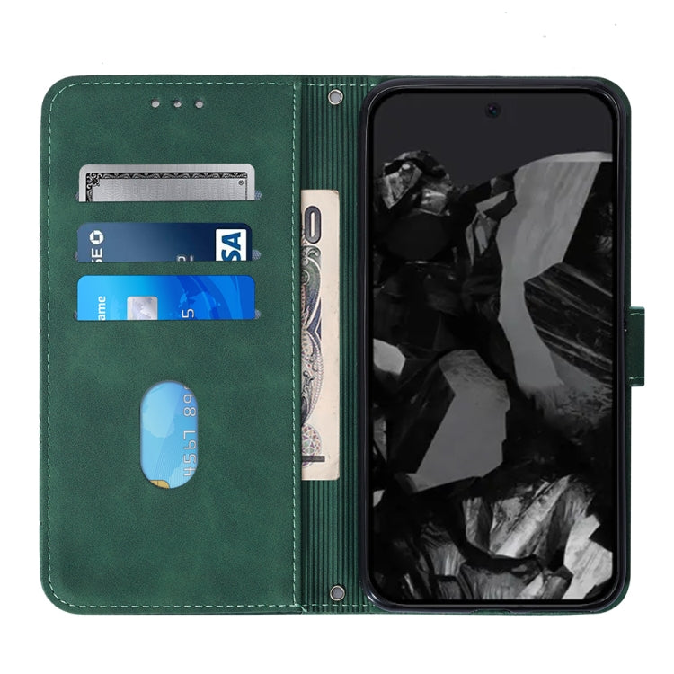 For Google Pixel 9 Pro Crossbody 3D Embossed Flip Leather Phone Case(Dark Green) - Google Cases by PMC TechLife | Online Shopping South Africa | PMC TechLife | Buy Now Pay Later Mobicred