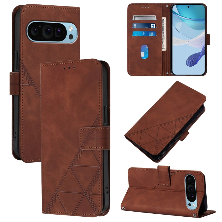 For Google Pixel 9 Pro XL Crossbody 3D Embossed Flip Leather Phone Case(Brown) - free shipping - PMC TechLife - Order now!