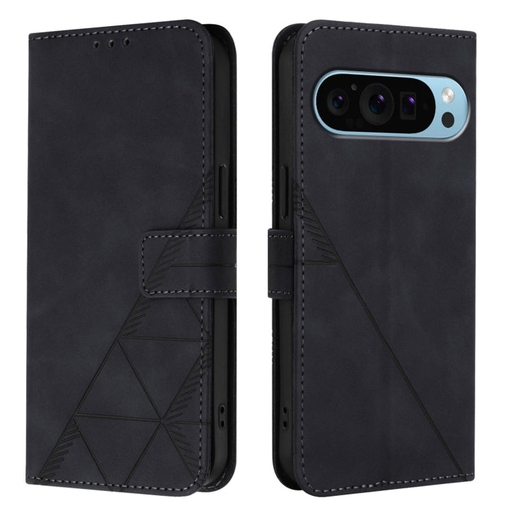 For Google Pixel 9 Pro XL Crossbody 3D Embossed Flip Leather Phone Case(Black) - Google Cases by PMC TechLife | Online Shopping South Africa | PMC TechLife | Buy Now Pay Later Mobicred