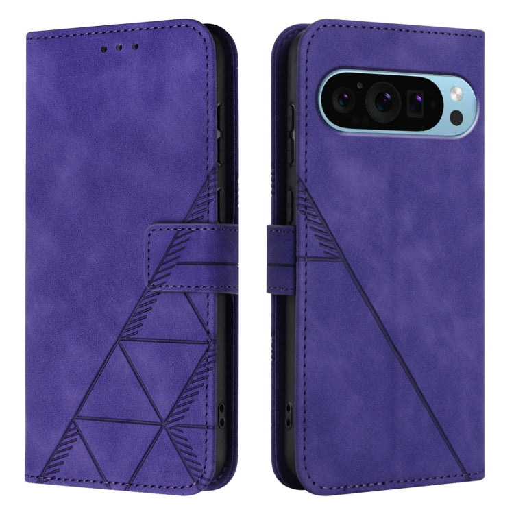 For Google Pixel 9 Pro XL Crossbody 3D Embossed Flip Leather Phone Case(Purple) - Google Cases by PMC TechLife | Online Shopping South Africa | PMC TechLife | Buy Now Pay Later Mobicred