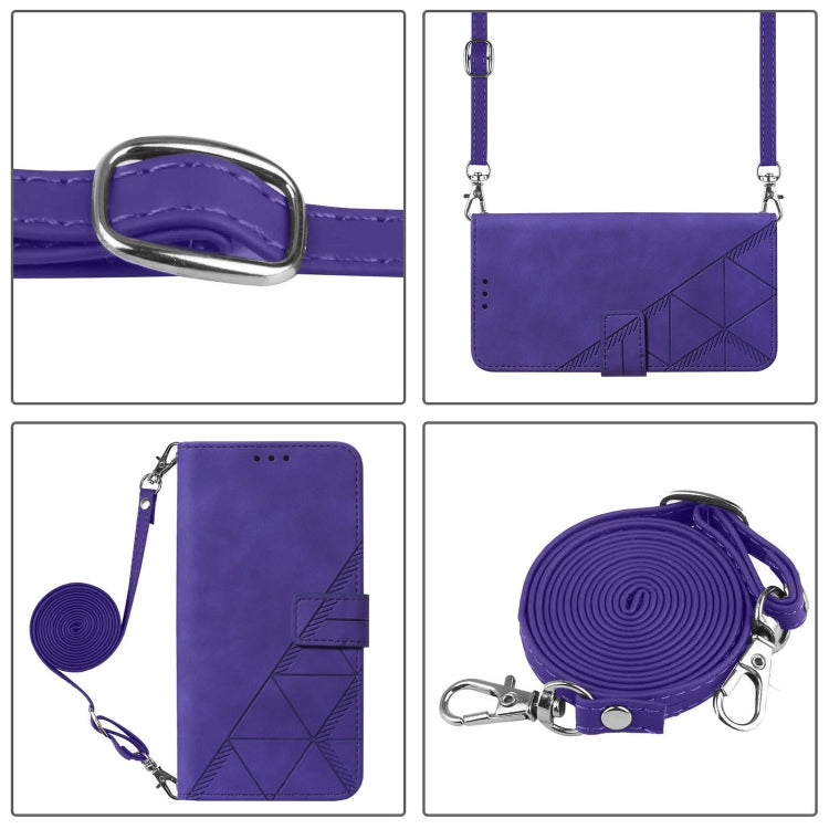 For Google Pixel 9 Pro XL Crossbody 3D Embossed Flip Leather Phone Case(Purple) - Google Cases by PMC TechLife | Online Shopping South Africa | PMC TechLife | Buy Now Pay Later Mobicred