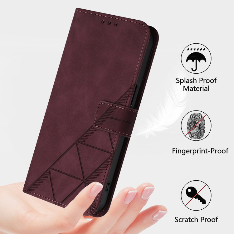 For Google Pixel 9 Pro XL Crossbody 3D Embossed Flip Leather Phone Case(Wine Red) - Google Cases by PMC TechLife | Online Shopping South Africa | PMC TechLife | Buy Now Pay Later Mobicred