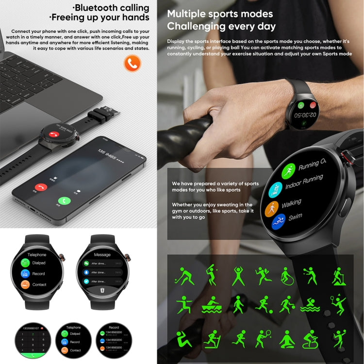 MT26 Smart Watch 1.43 inch AMOLED Bracelet, Support Bluetooth Call / Blood Pressure / Blood Oxygen / Heart Rate(Black) - Smart Watches by PMC TechLife | Online Shopping South Africa | PMC TechLife