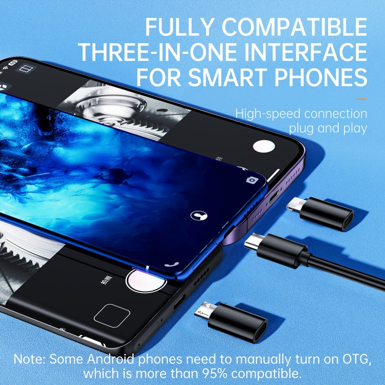 AN112 8mm Double Lenses HD Industry Endoscope Type-C + Micro USB + 8 Pin Connection, Length:3.5m Soft Tube -  by PMC TechLife | Online Shopping South Africa | PMC TechLife | Buy Now Pay Later Mobicred