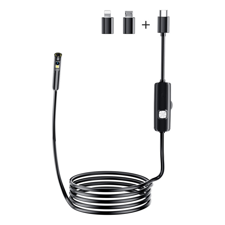AN112 8mm Double Lenses HD Industry Endoscope Type-C + Micro USB + 8 Pin Connection, Length:5m Soft Tube -  by PMC TechLife | Online Shopping South Africa | PMC TechLife | Buy Now Pay Later Mobicred