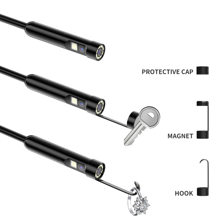 AN112 8mm Double Lenses HD Industry Endoscope Type-C + Micro USB + 8 Pin Connection, Length:10m Hard Tube -  by PMC TechLife | Online Shopping South Africa | PMC TechLife | Buy Now Pay Later Mobicred