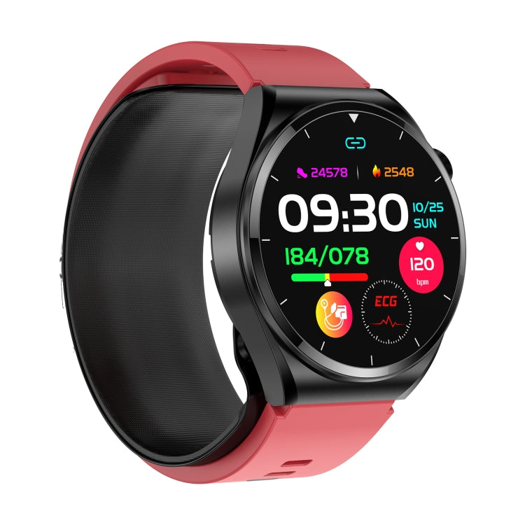 S22 Air Pump Blood Pressure Testing ECG Health Smart Watch, 1.39 inch Round Screen(Red) - Smart Watches by PMC TechLife | Online Shopping South Africa | PMC TechLife