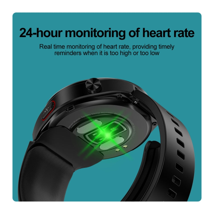 S22 Air Pump Blood Pressure Testing ECG Health Smart Watch, 1.39 inch Round Screen(Black) - Smart Watches by PMC TechLife | Online Shopping South Africa | PMC TechLife