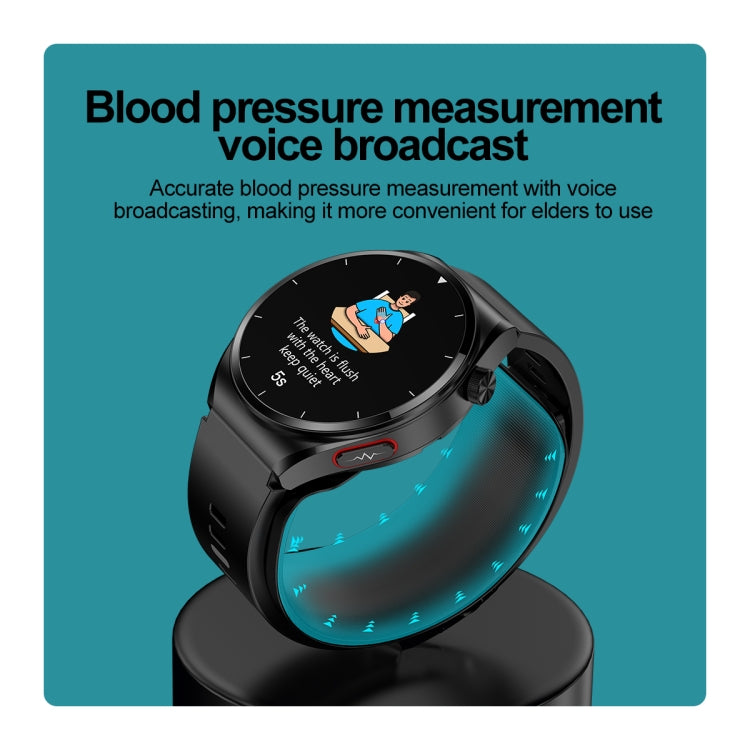S22 Air Pump Blood Pressure Testing ECG Health Smart Watch, 1.39 inch Round Screen(Black) - Smart Watches by PMC TechLife | Online Shopping South Africa | PMC TechLife