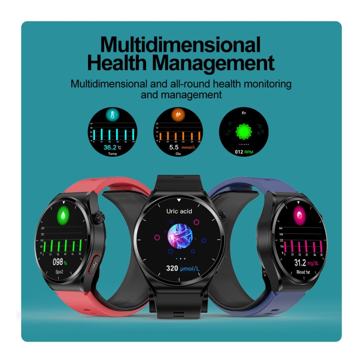 S22 Air Pump Blood Pressure Testing ECG Health Smart Watch, 1.39 inch Round Screen(Black) - Smart Watches by PMC TechLife | Online Shopping South Africa | PMC TechLife
