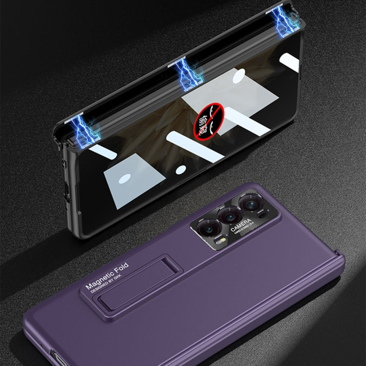 For Honor Magic V2 GKK Integrated Privacy Magnetic Folding Hinge All-inclusive Phone Case(Purple) - free shipping - PMC Jewellery - Order now!