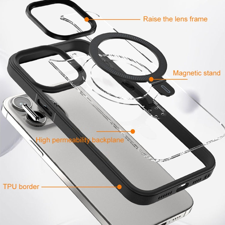 For iPhone 14 Pro Max Shield Armor MagSafe Holder Phone Case(Grey) - iPhone 14 Pro Max Cases by PMC TechLife | Online Shopping South Africa | PMC TechLife