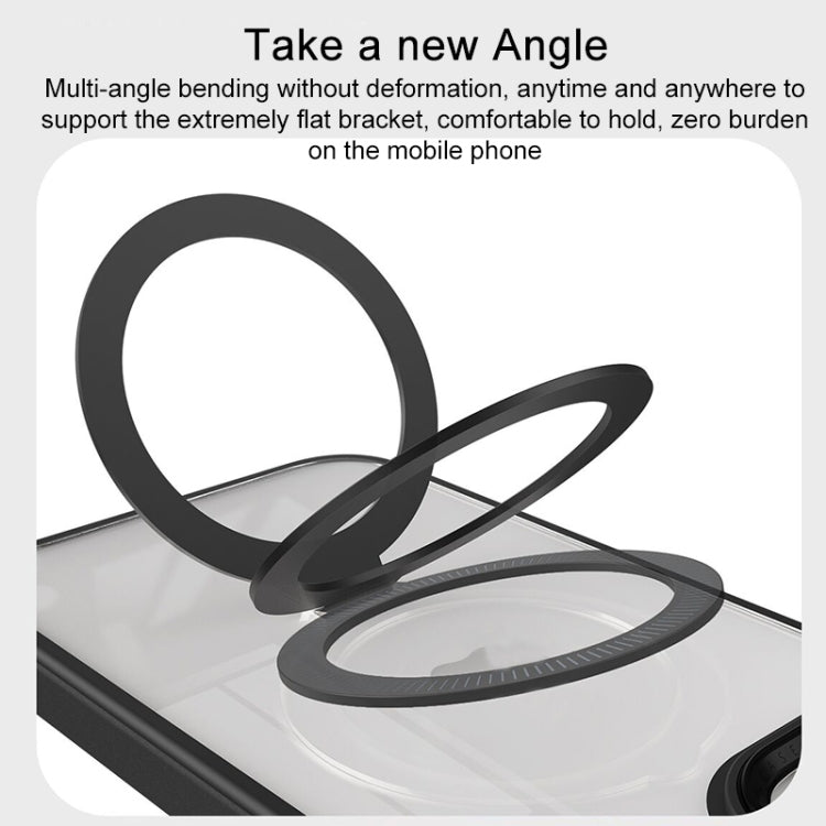 For iPhone 15 Pro Shield Armor MagSafe Holder Phone Case(Deep Purple) - iPhone 15 Pro Cases by PMC TechLife | Online Shopping South Africa | PMC TechLife