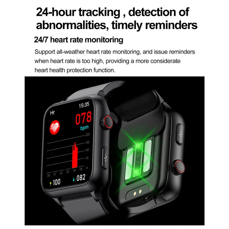 TK63 1.91 Inch Color Screen Air Pump Smart Watch, Supports Blood Pressure Monitoring / ECG(Red) - Smart Watches by PMC TechLife | Online Shopping South Africa | PMC TechLife
