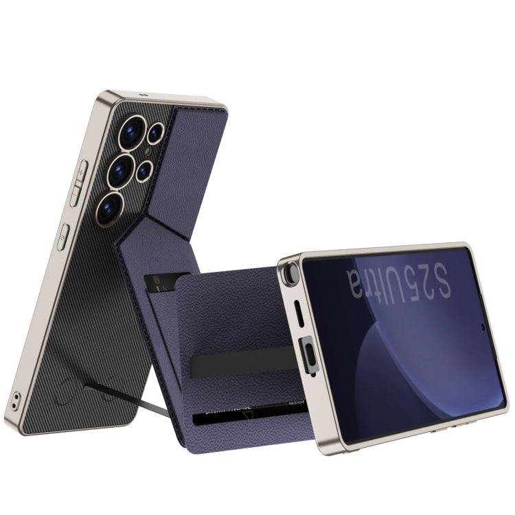 For Samsung Galaxy S25 Ultra 5G GKK Rotor Bracket Recessed Card Bag Full Coverage Phone Case(Purple) - free shipping - PMC Jewellery - Order now!